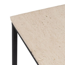 Mesa auxiliar 45 x 35 x 63,5 cm Marrón Crema Mármol Hierro (2 Unidad