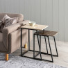 Mesa auxiliar 45 x 35 x 63,5 cm Marrón Crema Mármol Hierro (2 Unidad