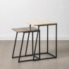 Mesa auxiliar 45 x 35 x 63,5 cm Marrón Crema Mármol Hierro (2 Unidad