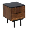 Mesita de Noche ABNER Marrón Negro Hierro Madera de mango 40 x 40 x 5