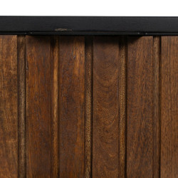 Mesita de Noche ABNER Marrón Negro Hierro Madera de mango 40 x 40 x 5