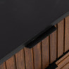 Mesita de Noche ABNER Marrón Negro Hierro Madera de mango 40 x 40 x 5