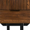 Mesita de Noche ABNER Marrón Negro Hierro Madera de mango 40 x 40 x 5