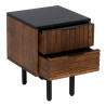 Mesita de Noche ABNER Marrón Negro Hierro Madera de mango 40 x 40 x 5