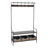 Recibidor con Cajones BRICK Perchero Marrón Negro Hierro 111 x 37 x 1