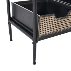 Recibidor con Cajones BRICK Perchero Marrón Negro Hierro 111 x 37 x 1