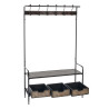Recibidor con Cajones BRICK Perchero Marrón Negro Hierro 111 x 37 x 1