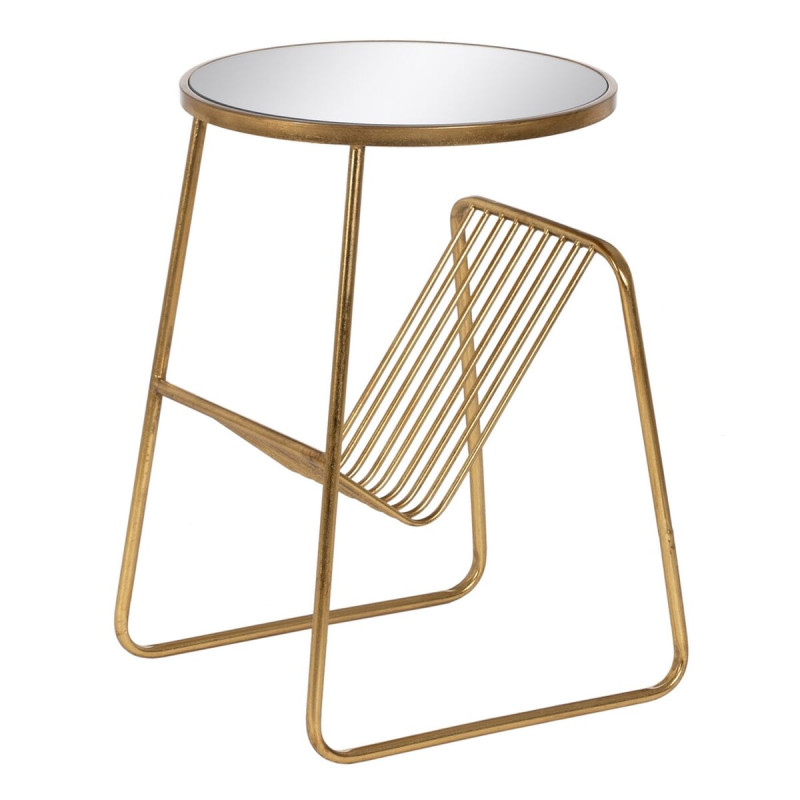 Mesita Auxiliar Dorado Hierro Espejo 48,5 x 43,5 x 66 cm Mesita Auxiliar Dorado Hierro Espejo 48,5 x 43,5 x 66 cm