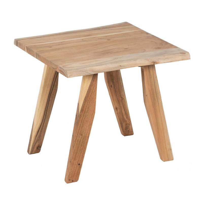 Mesita Auxiliar Natural Hierro Madera de acacia 50 x 50 x 46 cm Mesita Auxiliar Natural Hierro Madera de acacia 50 x 50 x 46 cm