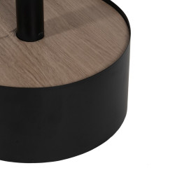 Mesa de Centro Negro Natural Hierro Madera MDF 65 x 65 x 37,5 cm