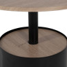 Mesa de Centro Negro Natural Hierro Madera MDF 65 x 65 x 37,5 cm