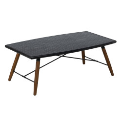 Mesa de Centro OSLO Negro Natural Hierro Madera MDF 109,5 x 60 x 40,5