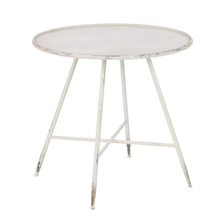 Mesita Auxiliar Crema Hierro 80 x 80 x 75 cm
