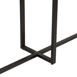 Consola Negro Natural Hierro Cristal Templado Madera de abeto 134 x 32