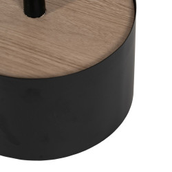 Mesa de Centro Negro Natural Hierro Madera MDF 50 x 50 x 45 cm
