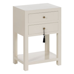 Mesita de Noche ORIENT Blanco Madera de abeto Madera MDF 45 x 30 x 66