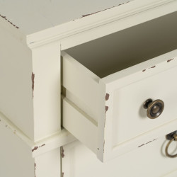 Mesita de Noche Blanco Madera de abeto DMF 51 x 32 x 66 cm