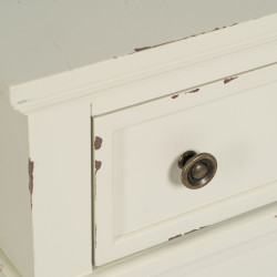 Mesita de Noche Blanco Madera de abeto DMF 51 x 32 x 66 cm