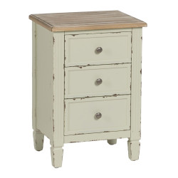 Mesita de Noche Beige Natural Madera de abeto DMF 45 x 35 x 65 cm