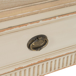 Mesita de Noche Crema Natural Madera de abeto Madera MDF 56 x 36 x 68
