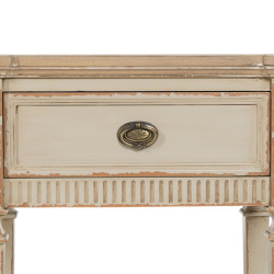 Mesita de Noche Crema Natural Madera de abeto Madera MDF 56 x 36 x 68