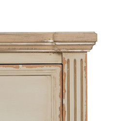 Mesita de Noche Crema Natural Madera de abeto Madera MDF 56 x 36 x 68
