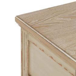 Mesita de Noche Crema Natural Madera de abeto Madera MDF 56 x 36 x 68