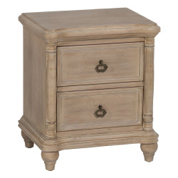 Mesita de Noche Natural Madera de abeto Madera MDF 48 x 38 x 56 cm