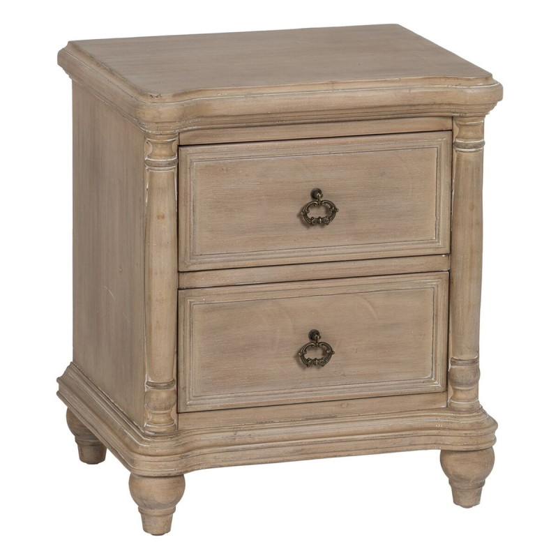 Mesita de Noche Natural Madera de abeto Madera MDF 48 x 38 x 56 cm Mesita de Noche Natural Madera de abeto Madera MDF 48 x 38 x 56 cm