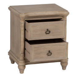 Mesita de Noche Natural Madera de abeto Madera MDF 48 x 38 x 56 cm