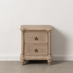 Mesita de Noche Natural Madera de abeto Madera MDF 48 x 38 x 56 cm