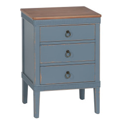 Mesita de Noche Azul Natural Madera de abeto Madera MDF 50 x 38 x 72 c