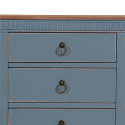 Mesita de Noche Azul Natural Madera de abeto Madera MDF 50 x 38 x 72 c