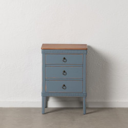 Mesita de Noche Azul Natural Madera de abeto Madera MDF 50 x 38 x 72 c