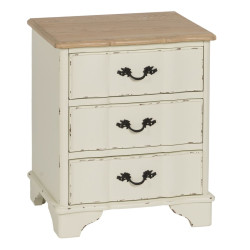 Mesita de Noche Crema Natural Madera de abeto Madera MDF 50 x 40 x 60
