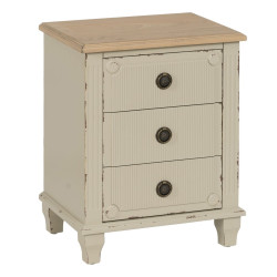 Mesita de Noche Crema Natural Madera de abeto Madera MDF 48 x 36 x 61