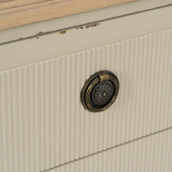 Mesita de Noche Crema Natural Madera de abeto Madera MDF 48 x 36 x 61