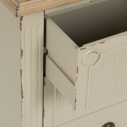 Mesita de Noche Crema Natural Madera de abeto Madera MDF 48 x 36 x 61