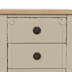 Mesita de Noche Crema Natural Madera de abeto Madera MDF 48 x 36 x 61