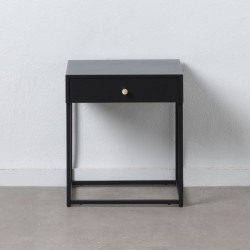 Mesita de Noche Negro Acero 43 x 41 x 50 cm
