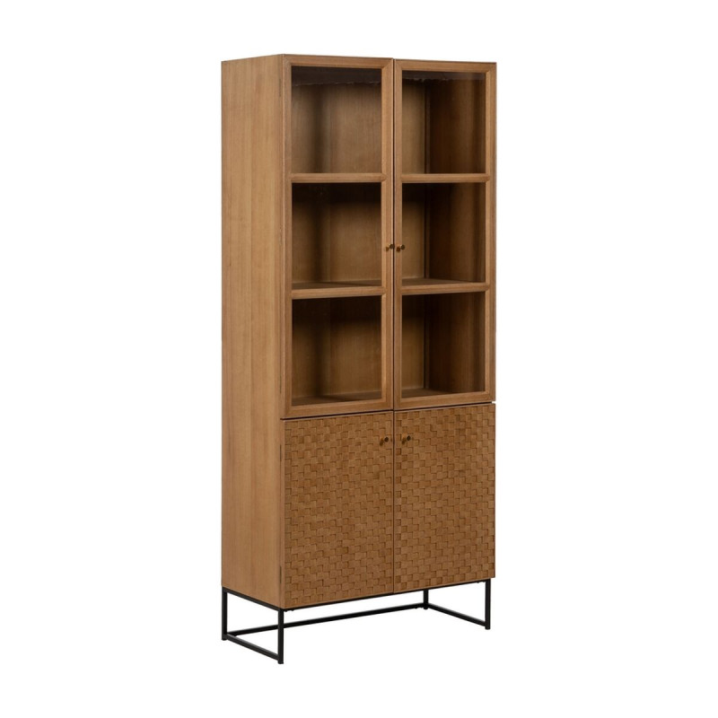 Vitrina MARIGNI Negro Natural Cristal Hierro Madera MDF 84,5 x 42,5 x