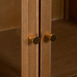 Vitrina MARIGNI Negro Natural Cristal Hierro Madera MDF 84,5 x 42,5 x