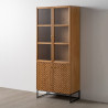 Vitrina MARIGNI Negro Natural Cristal Hierro Madera MDF 84,5 x 42,5 x