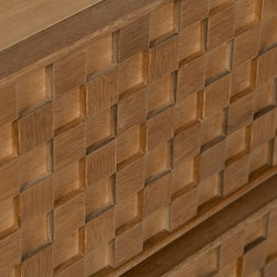 Mesita de Noche MARIGNI Negro Natural Hierro Madera de fresno Madera M