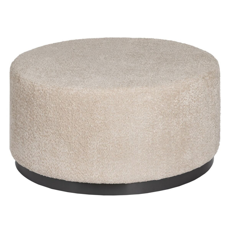 Puff Negro Beige Metal Madera de pino Madera MDF 80 x 80 x 41 cm Puff Negro Beige Metal Madera de pino Madera MDF 80 x 80 x 41 cm