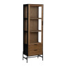 Vitrina ORLEANS Negro Natural Cristal Hierro Madera MDF 61 x 40 x 196