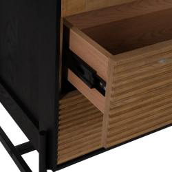 Vitrina ORLEANS Negro Natural Cristal Hierro Madera MDF 61 x 40 x 196