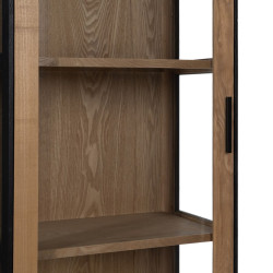 Vitrina ORLEANS Negro Natural Cristal Hierro Madera MDF 61 x 40 x 196