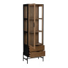 Vitrina ORLEANS Negro Natural Cristal Hierro Madera MDF 61 x 40 x 196