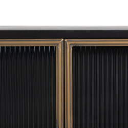 Vitrina BRICK Negro Dorado Cristal Hierro 58 x 40 x 120 cm